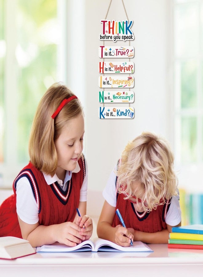 KAIRNE Think Before You Speak Sign,inspirational Hanging Wood Plaque Signs,Growth Mindset Wall Decorations,Mental Health Hanging Decor for Classroom Playrooms Bedrooms Cubicle Counseling Offices - Image 4