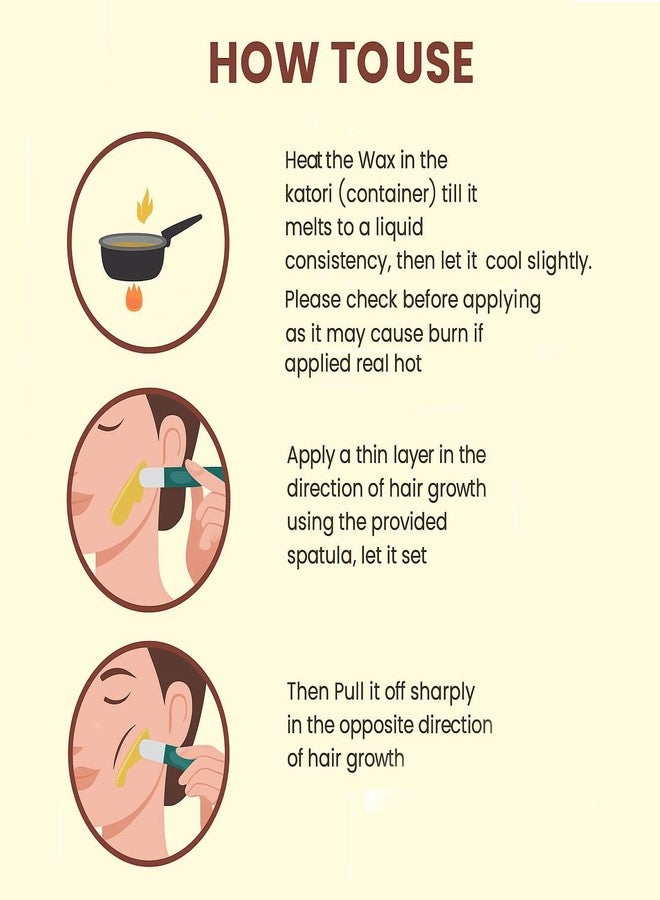 FYORR DTan Facial Katori Peel-Off Wax - Gentle Hair Removal for Face, Upper Lips, Eyebrows & Chin - Smooth, Soft & Glowing Skin | No Strips Needed |100% Skin-Friendly | 80gram - Image 5
