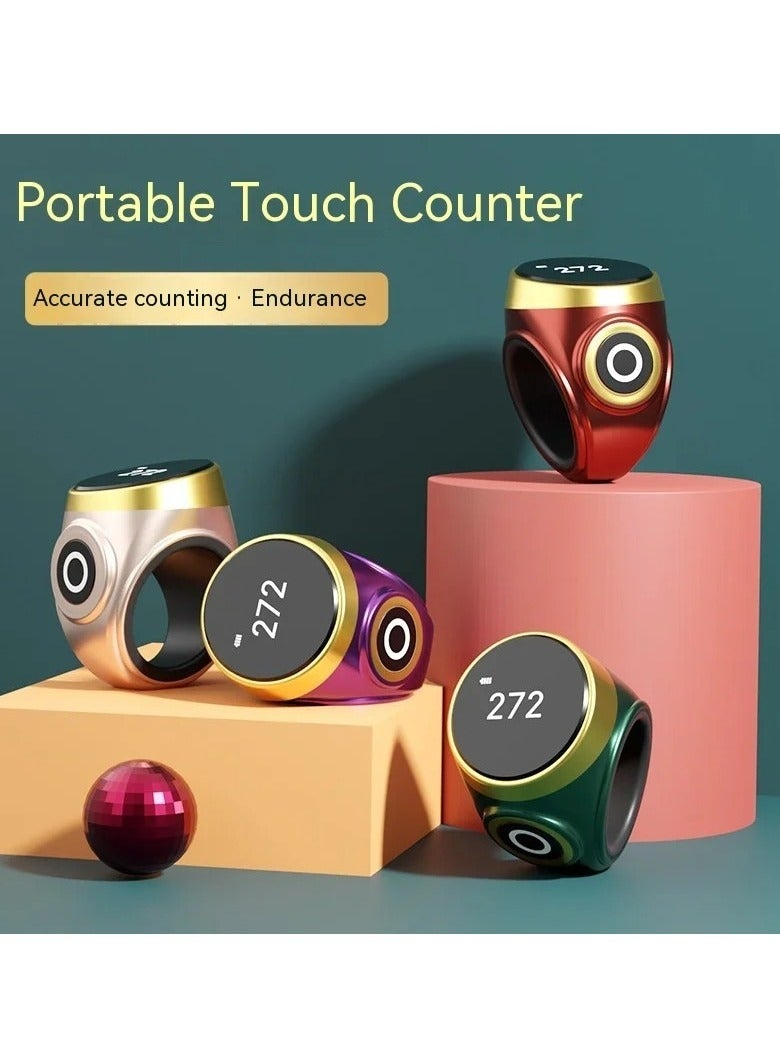 AROAQ Finger Counter, Hand Press Electronic Digital Counting Counter. Lightweight And Portable Prayer Counter, Rechargeable Ring Tally Counter For Prayer, Meditation, Relaxation, (1pc, Silver) - Image 4