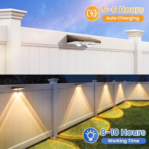 APILAB Solar Fence Lights Outdoor 8 Pack - 3 Modes (Warm/Neutral/Cool White), Fence Lights Solar Powered for Outside, IP65 Waterproof, Deck Lighting for Wall, Step, Patio, Pathway, Stairs - Image 5