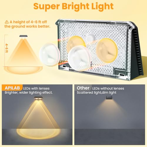APILAB Solar Fence Lights Outdoor 8 Pack - 3 Modes (Warm/Neutral/Cool White), Fence Lights Solar Powered for Outside, IP65 Waterproof, Deck Lighting for Wall, Step, Patio, Pathway, Stairs - Image 4