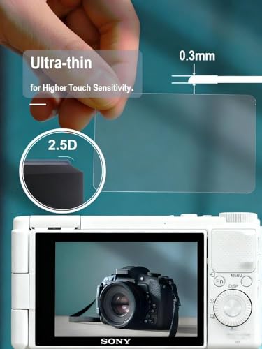 iDaPro Screen Protector for Sony ZV-1F ZV1F Vlog Camera [3 Pack],Tempered Glass 9H Hardness Anti-Scratch Bubble-Free Easy Installation - Image 2