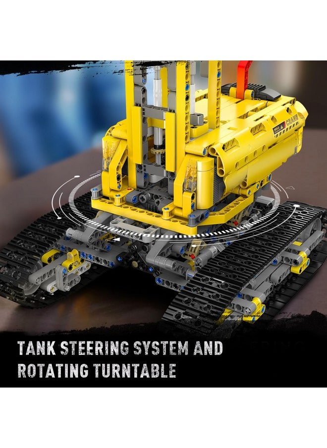 mould king Technic Crawler Crane Advanced Building Kit For Adults, Moc Mobile Crane Heavy-Duty Truck Sets To Build, App Control Large Engineering Vehicles, Construction Model Toy For Youth (1731 Pcs)  - Image 4
