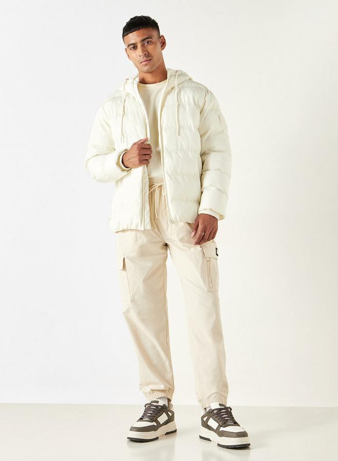 Starter Solid Regular Fit Cargo Joggers with Flexi Waist and Pockets - Image 2