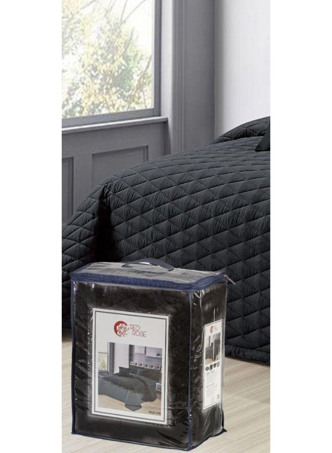 ريد روز مفرش سرير نفرين مضغوط سادة صيفي من المايكروفايبر 6 قطع مقاس اللحاف 250x230 سم - Image 2