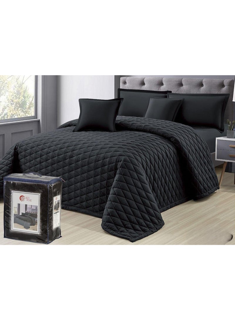 ريد روز مفرش سرير نفرين مضغوط سادة صيفي من المايكروفايبر 6 قطع مقاس اللحاف 250x230 سم - Image 1