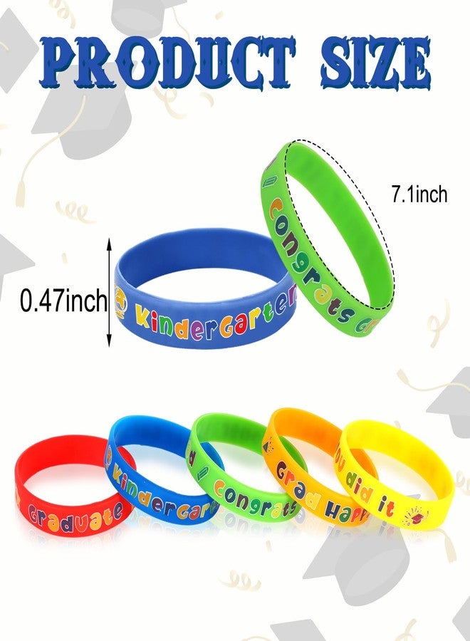 وولاين مجموعة أساور تخرج رياض الأطفال من والين، ٥٠ قطعة، ألوان زاهية، دفعة ٢٠٢٥، مصنوعة من السيليكون، ٥ أنماط، أساور مطاطية مرنة، هدية مثالية لطلاب المدارس والأطفال في حفلات التخرج. - Image 2