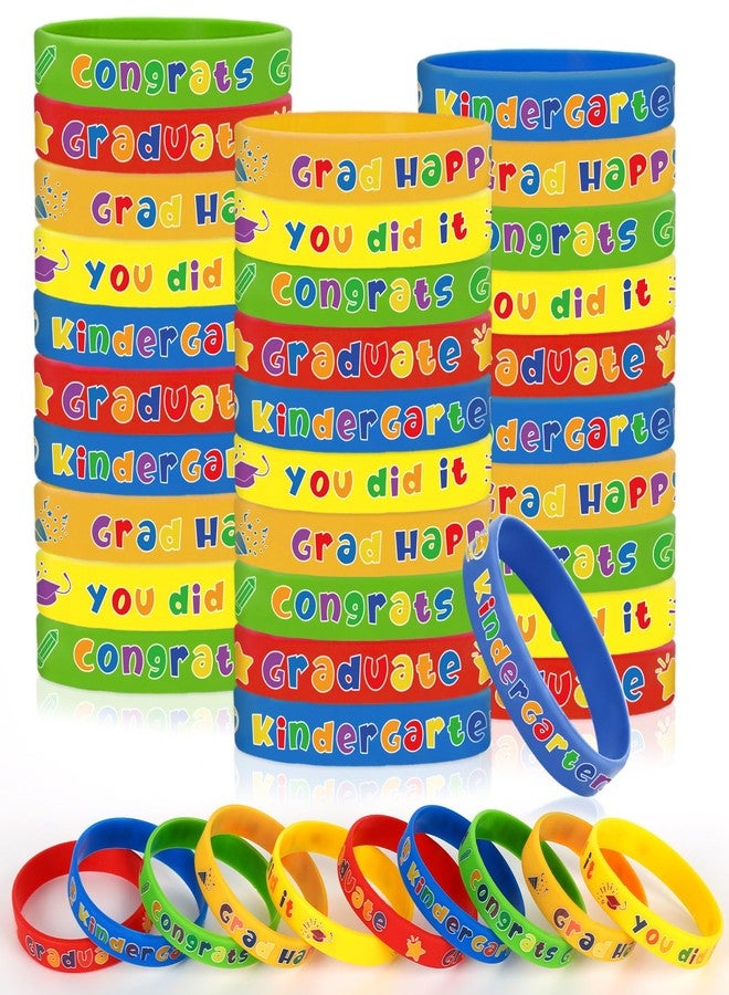 وولاين مجموعة أساور تخرج رياض الأطفال من والين، ٥٠ قطعة، ألوان زاهية، دفعة ٢٠٢٥، مصنوعة من السيليكون، ٥ أنماط، أساور مطاطية مرنة، هدية مثالية لطلاب المدارس والأطفال في حفلات التخرج. - Image 1