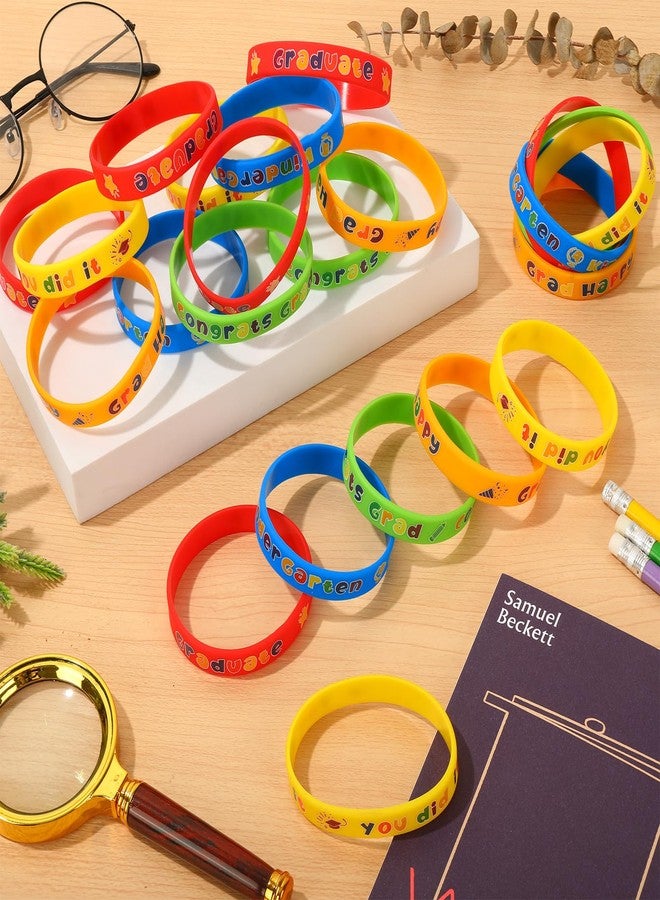 وولاين مجموعة أساور تخرج رياض الأطفال من والين، ٥٠ قطعة، ألوان زاهية، دفعة ٢٠٢٥، مصنوعة من السيليكون، ٥ أنماط، أساور مطاطية مرنة، هدية مثالية لطلاب المدارس والأطفال في حفلات التخرج. - Image 4