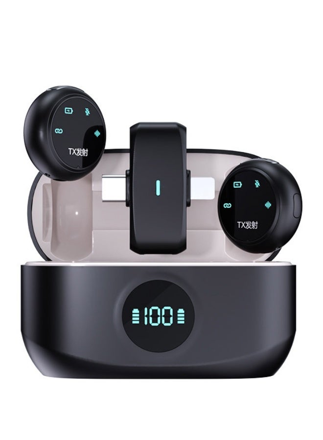 MissTiara Wireless Lavalier Microphone for iPhone/Android and More, Button Wireless Lavalier Microphone, Mini Microphone with Noise Cancellation, with Charging Cable, 40H, 100M Range, 2-in-1 Clip-on and Magnetic Lavalier Microphone for Video Recording, Tik Tok, Podcasting, Streaming, Vlogging - Image 2