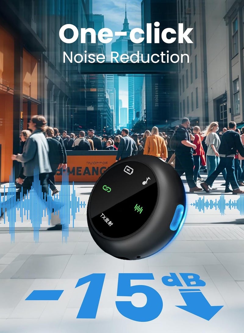 MissTiara Wireless Lavalier Microphone for iPhone/Android and More, Button Wireless Lavalier Microphone, Mini Microphone with Noise Cancellation, with Charging Cable, 40H, 100M Range, 2-in-1 Clip-on and Magnetic Lavalier Microphone for Video Recording, Tik Tok, Podcasting, Streaming, Vlogging - Image 5