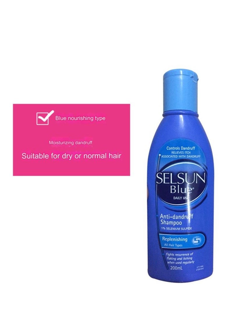 Selsun blue Anti-dandruff Shampoo 1% SELENIUM SULFIDE Replenishing All Hair Types Fights recurrence of faking and itching when used regularly 200mL  - Image 5