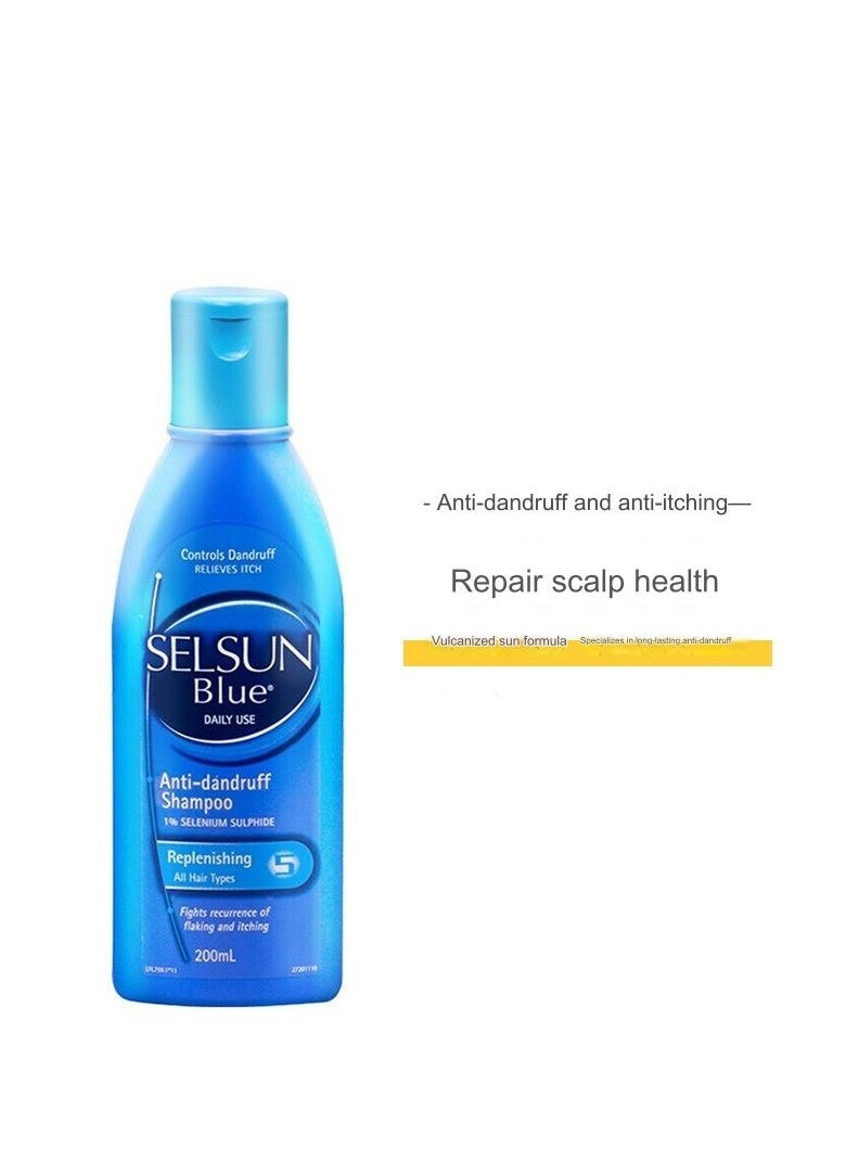 Selsun blue Anti-dandruff Shampoo 1% SELENIUM SULFIDE Replenishing All Hair Types Fights recurrence of faking and itching when used regularly 200mL  - Image 4