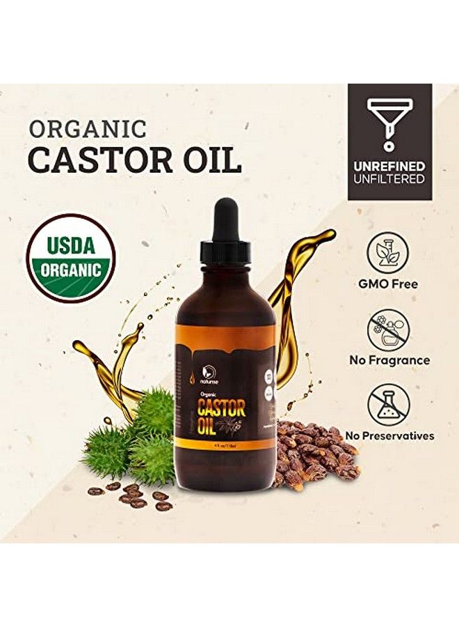Naturise Organic Castor Oil With Mascara Kit For Eyelash Growth Unrefined And Unfiltered Cold Pressed Castor Oil For Hair Growth And Skin Care No Artificial Fillers And Gmos 4 Fl. Oz  - Image 4