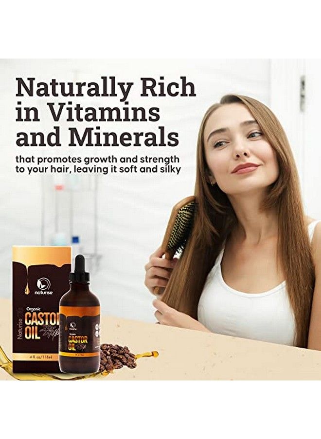 Naturise Organic Castor Oil With Mascara Kit For Eyelash Growth Unrefined And Unfiltered Cold Pressed Castor Oil For Hair Growth And Skin Care No Artificial Fillers And Gmos 4 Fl. Oz  - Image 5