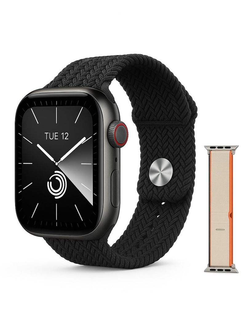 هونج كونج ساعة HK9 Pro Plus إصدار Series 9 – شاشة AMOLED بحجم 2.12 بوصة – بمعصمين – مكالمات بلوتوث – شحن لاسلكي – قياس نبض القلب