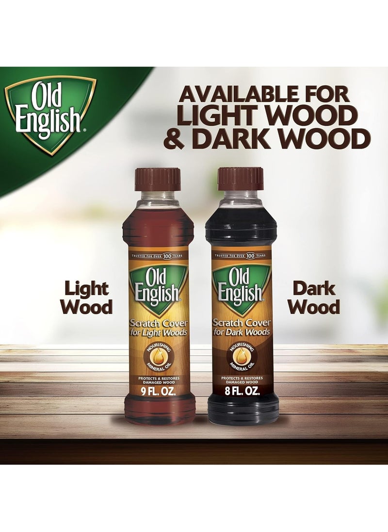 Old English - Old English Scratch Cover for Dark Woods Polish : Wood Scratch Remover, Scratch Concealer, Wood Polisher and Furniture Care, Furniture Refinishing - 8 oz - Image 1