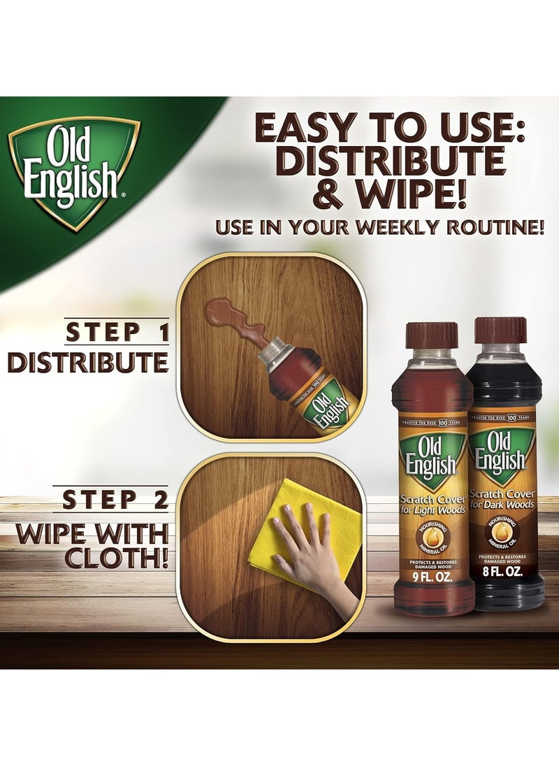 Old English - Old English Scratch Cover for Dark Woods Polish : Wood Scratch Remover, Scratch Concealer, Wood Polisher and Furniture Care, Furniture Refinishing - 8 oz - Image 1