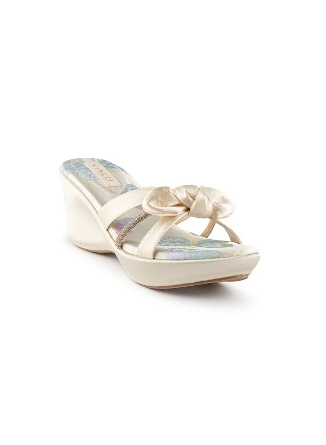 Vincci Gold Women Multi Strap Wedge Sandals for Women | Best Price UAE