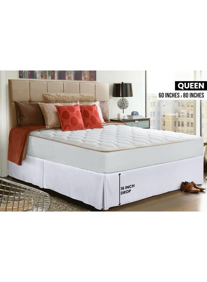 Utopia Bedding Queen Bed Skirt - Soft Quadruple Pleated Ruffle - Easy Fit with 16 Inch Tailored Drop - Hotel Quality, Shrinkage and Fade Resistant (Queen, White) - Image 2