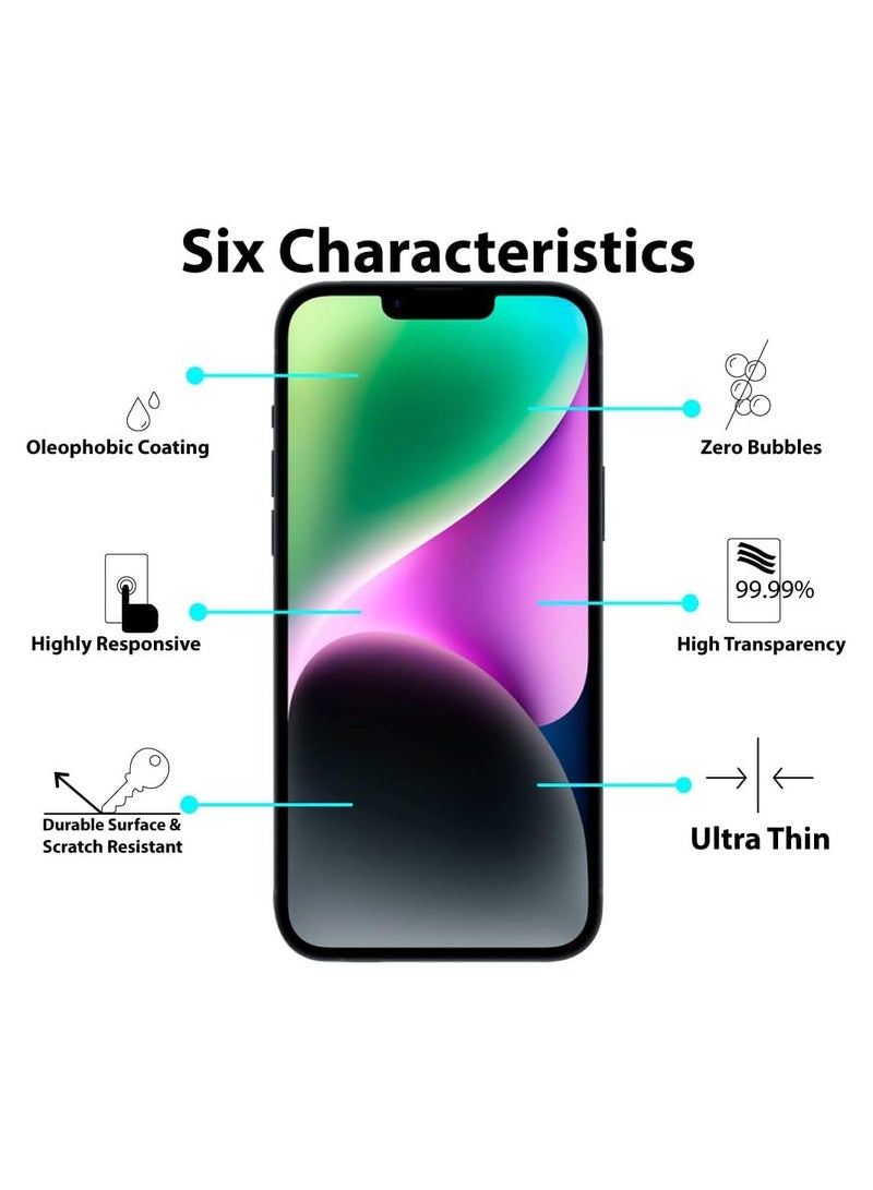 Rock Pow IPhone 14 Screen Protector Easy Install 3D Curved Anti-Bubble Ultra HD Tempered Glass Case Friendly Screen Protector for Apple IPhone 14  6.1 inch Black - Image 3
