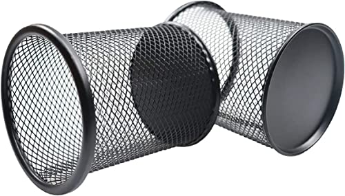 SNOW COOLER Pen Holder Mesh Pencil Holder Metal Pen Holder Cup Pencil Cup Holder for Desk Office Pen Organizer Black, 4 Pack - Image 2