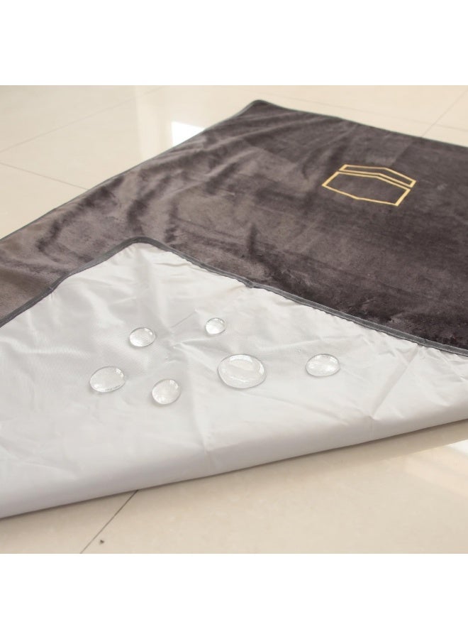 Portable Waterproof Islamic Prayer Mat with Zipper Storage Bag, Travel Outdoor Rug (115x68cm) - Image 2