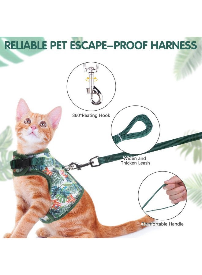 BINGPET Cat Harness and Leash Set Escape Proof for Walking,Step-in Harness with Lightweight Soft Breathable Mesh,Adjustable Easy Control Harness (Emerald Hues, M(Chest:10.5-13.5")) - Image 4