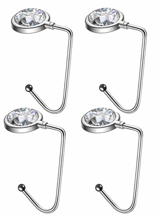 4Pack Purse Hook Hanger(Silver), Metal Hook Handbag Hanger for Table Desk Restroom Office Shool Restraurant Bar and Meeting Room - Image 1