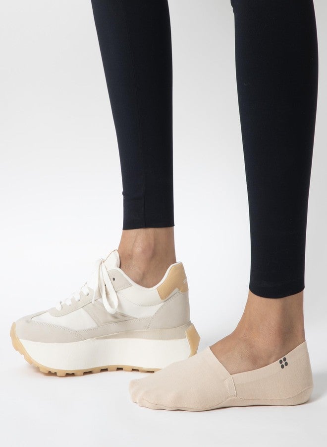 كلاود جوارب قطنية عضوية من قماش تيري، غير ظاهرة، مانعة للانزلاق، مناسبة للأحذية الرياضية والأحذية المسطحة وأحذية القوارب، جوارب قطنية قصيرة غير مرئية للرجال والنساء، لون بيج عضوي، عبوة من 5 قطع - Image 5