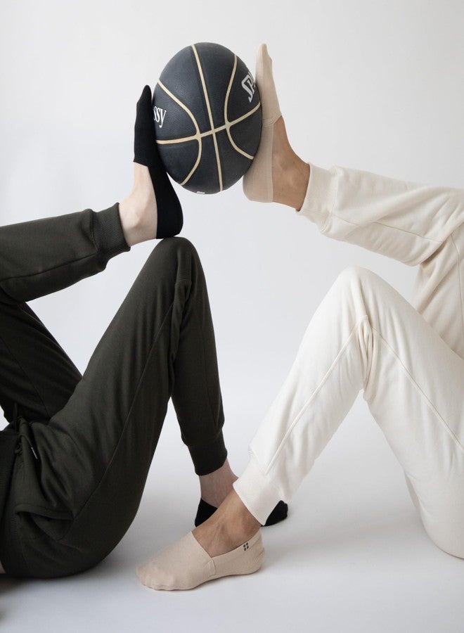 كلاود جوارب قطنية عضوية من قماش تيري، غير ظاهرة، مانعة للانزلاق، مناسبة للأحذية الرياضية والأحذية المسطحة وأحذية القوارب، جوارب قطنية قصيرة غير مرئية للرجال والنساء، لون بيج عضوي، عبوة من 5 قطع - Image 4