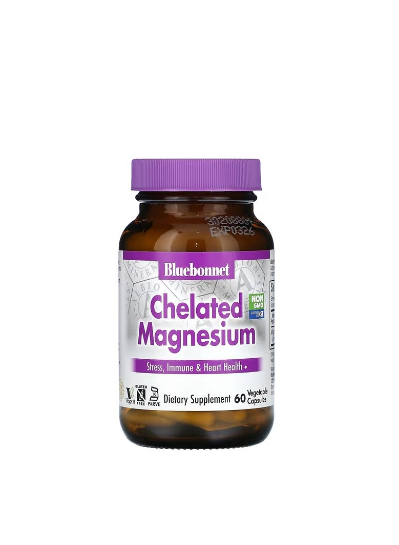 Bluebonnet Chelated Magnesium Dietary Supplement 200mg - 60 Capsules