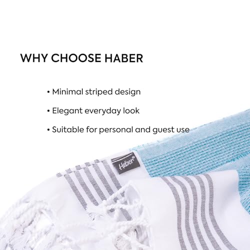HABER Premium Light Weight 100% Cotton Bath Towel with Unique Micro Waffle Texture for Active Feel, Quick Absorption and Faster Drying Towel (Pack of 1, Harbour Blue) - Image 2