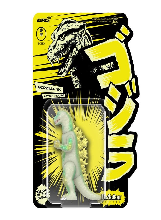 Super7 Toho Godzilla '55 (Glow in The Dark) Reaction Figure - 3.75" Toho Godzilla Action Figure Classic Monster Movie Collectibles and Retro Toys - Image 1