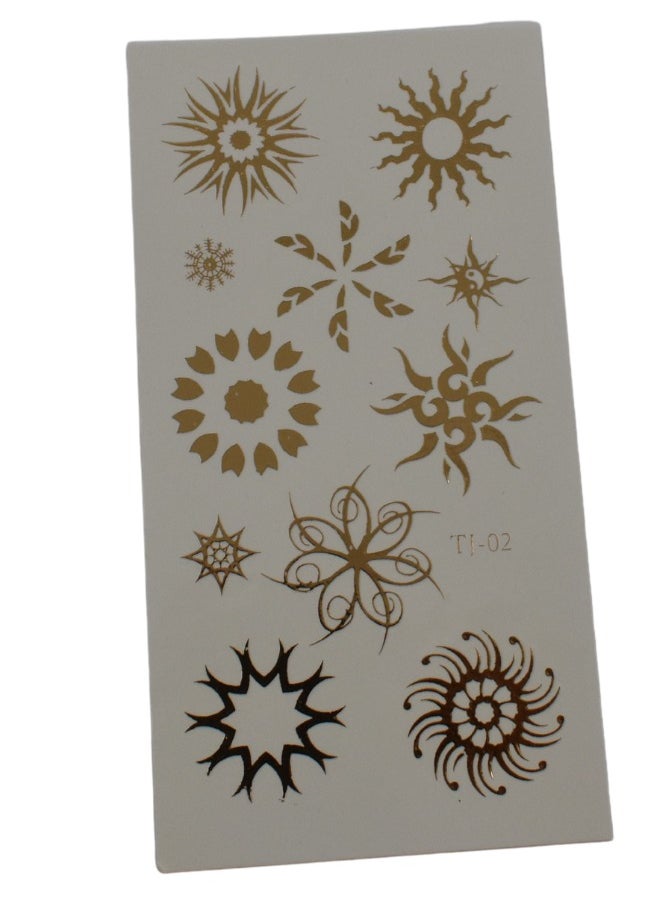 Gerenic - Unisex Semi Permanent Tattoo, Realistic Waterproof Temporary Tattoo, Vibrant Gold Fake Tattoo Stickers - Image 1
