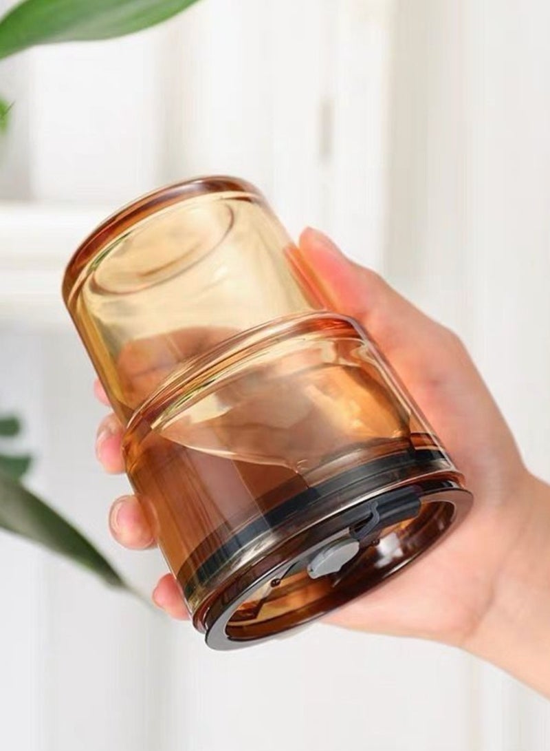 Manvik Glass Water Bottle with Clear, Leakproof Lids with Straw, Soda Cold Drink Reusable Healthy Glass for Office Domestic (Brown) 450 ML - Image 3