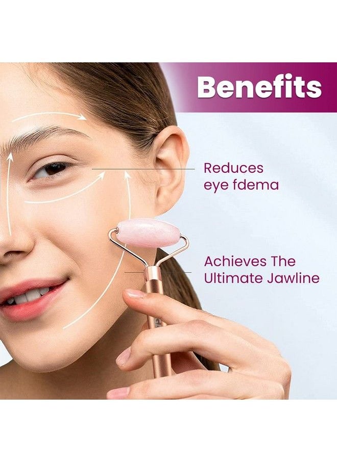 AGARO - 4In1 Electric Rose Quartz Face Roller With Gua Sha Facial Roller Kit For Face Eye Neck Jade Roller Antiaging Facial Massager For Antiwrinkles Skin Firming And Lifting (Rose Gold) - Image 1
