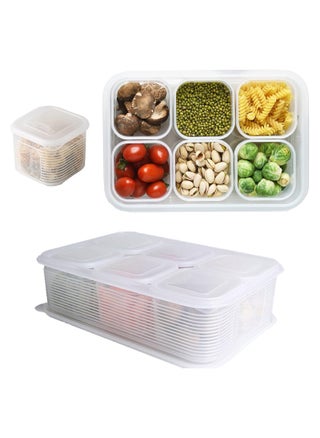 Reusable Plastic Food Storage Containers for Fridge, Large Food Storage Container with 6 Detachable Small Bins for Organizing and Storing Vegetables, Fruits, Meat, Fish, Fresh Keeping - pzsku/Z1DA9935D18354F6EC6CDZ/45/_/1705154089/016c37a4-c250-46f6-a7ba-b25519caaf41