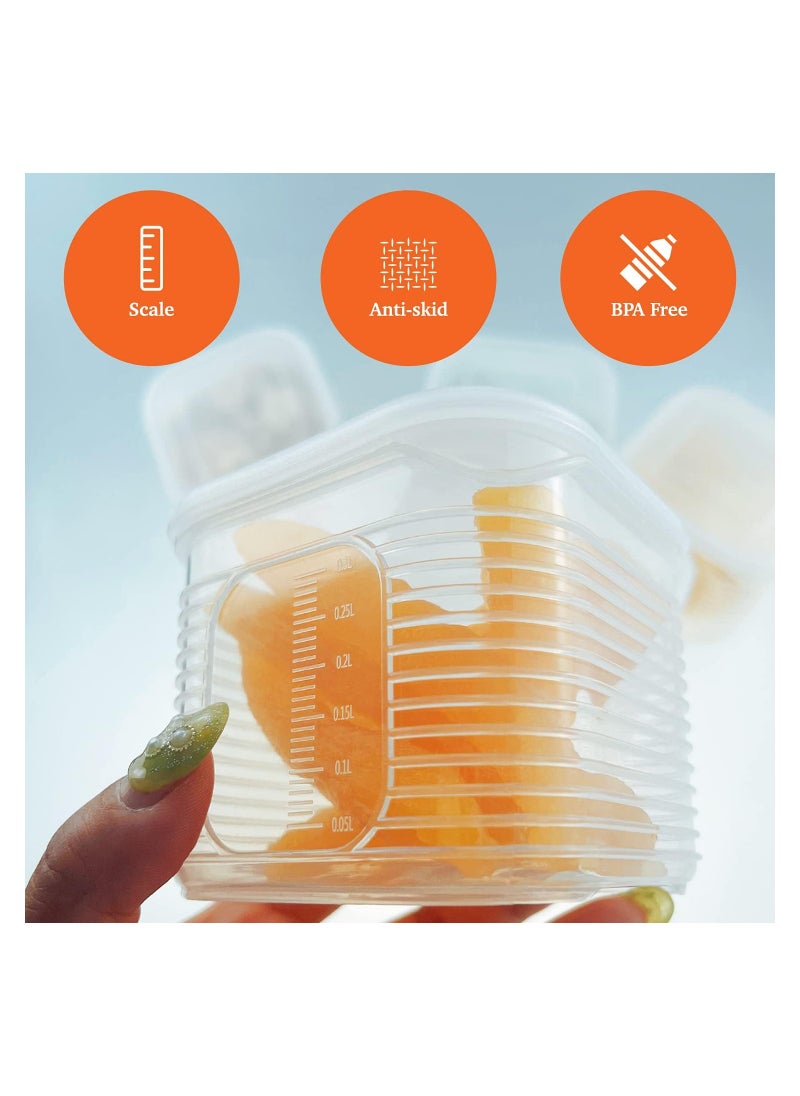 Reusable Plastic Food Storage Containers for Fridge, Large Food Storage Container with 6 Detachable Small Bins for Organizing and Storing Vegetables, Fruits, Meat, Fish, Fresh Keeping