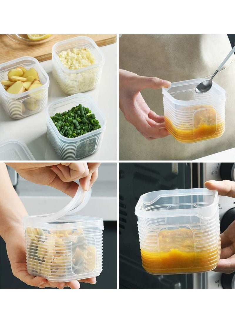 Reusable Plastic Food Storage Containers for Fridge, Large Food Storage Container with 6 Detachable Small Bins for Organizing and Storing Vegetables, Fruits, Meat, Fish, Fresh Keeping