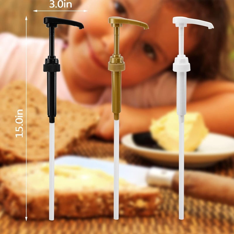 THW موزع مضخة شراب القهوة THW® 6 قطع، يناسب زجاجات 750 مل، للشراب النحيف، المربى، صابون الأطباق، جل الاستحمام، مستحضرات التجميل، اللوشن (ذهبي، أبيض، أسود) - Image 3