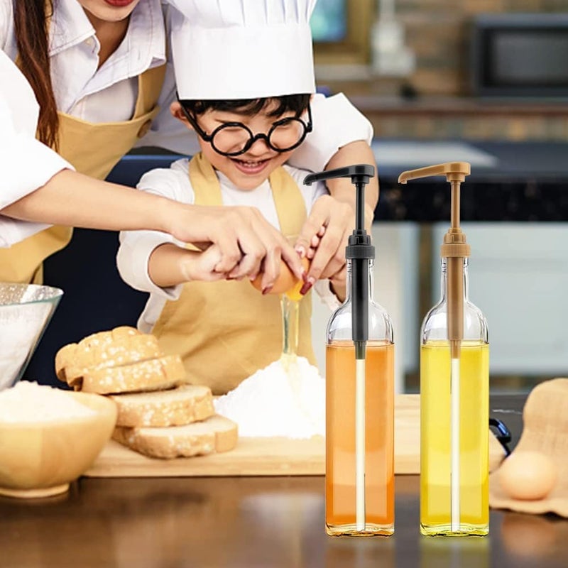 THW موزع مضخة شراب القهوة THW® 6 قطع، يناسب زجاجات 750 مل، للشراب النحيف، المربى، صابون الأطباق، جل الاستحمام، مستحضرات التجميل، اللوشن (ذهبي، أبيض، أسود) - Image 4