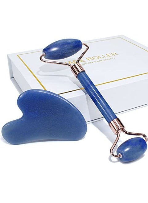 Jade Roller And Gua Sha Facial Tool Set Helps On Puffiness And Fine Lines, Guasha Is To Relax Body Muscles And Improve Wrinkles