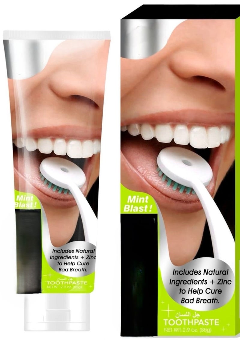 Mint Blast! Includes Natural Ingredients + Zinc to Help Cure Bad Breath Toothpaste - Image 2