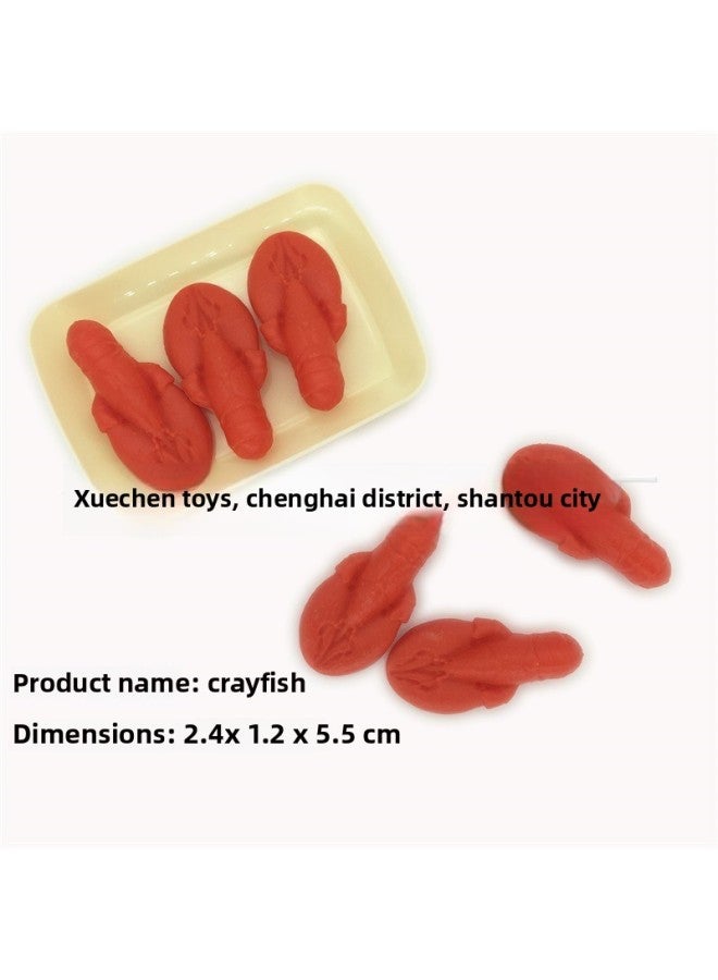 Sample Special Chinese Breakfast Play Home Children's Toys Take Sample Link Plastic Model Ornaments-Color:Crayfish - Image 1