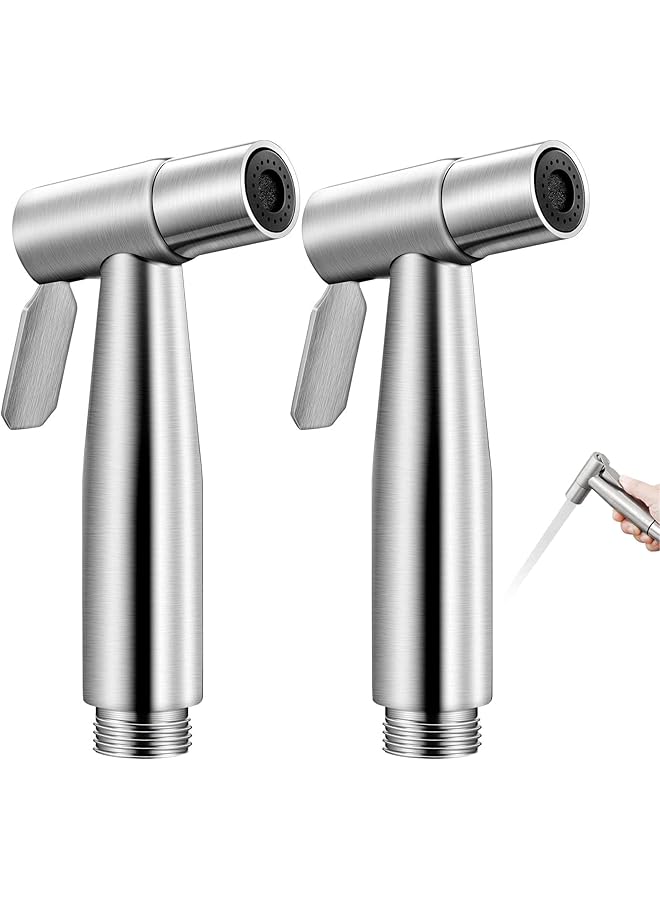 The Bros Bidet Toilet Sprayer Head, 2Pcs Bidet Hand Shower Stainless Steel Handheld Bidet Sprayer Cloth Bathroom Diaper Sprayer for Kitchen and Toilet Cleaning - Image 1