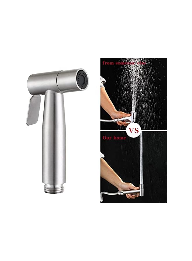 The Bros Bidet Toilet Sprayer Head, 2Pcs Bidet Hand Shower Stainless Steel Handheld Bidet Sprayer Cloth Bathroom Diaper Sprayer for Kitchen and Toilet Cleaning - Image 2