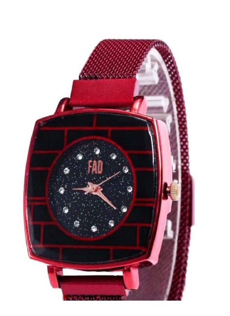 FAD - Women Wrist Watch by FAD Stainless Steel Red Color - Image 1