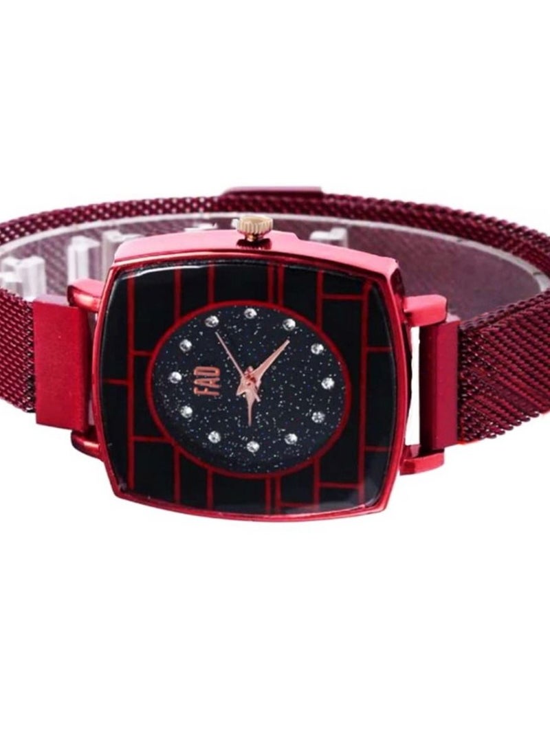 FAD - Women Wrist Watch by FAD Stainless Steel Red Color - Image 1