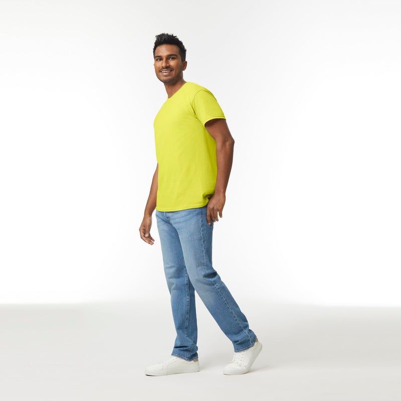 Gildan mens Heavy Cotton T-shirt, Style G5000, Multipack T Shirt, Safety Green (3-pack), Large US - Image 3